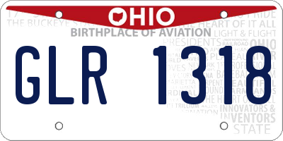 OH license plate GLR1318