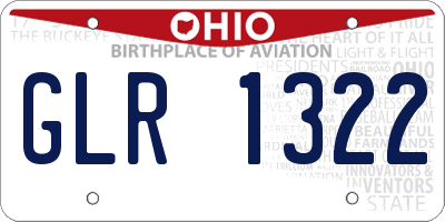 OH license plate GLR1322
