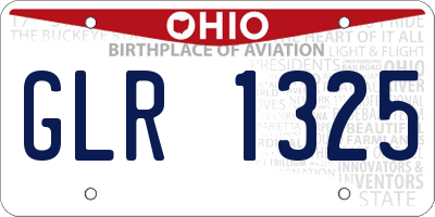 OH license plate GLR1325