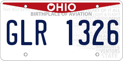 OH license plate GLR1326