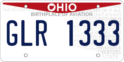 OH license plate GLR1333