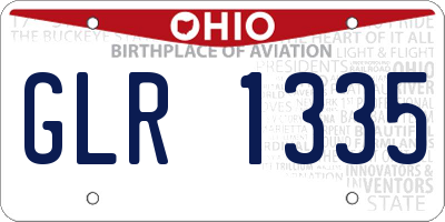 OH license plate GLR1335