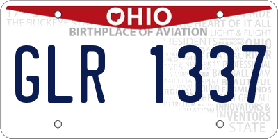 OH license plate GLR1337