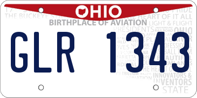 OH license plate GLR1343