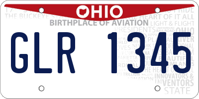 OH license plate GLR1345