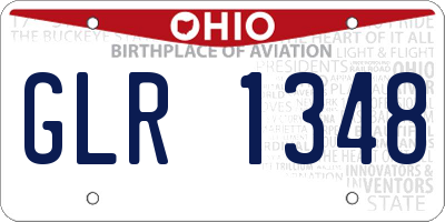 OH license plate GLR1348