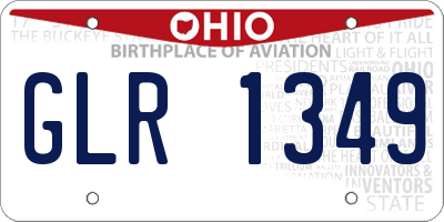OH license plate GLR1349
