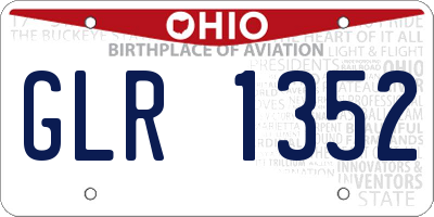 OH license plate GLR1352