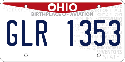 OH license plate GLR1353