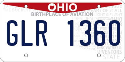 OH license plate GLR1360