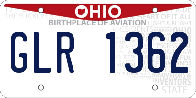 OH license plate GLR1362