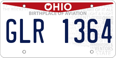 OH license plate GLR1364