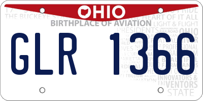 OH license plate GLR1366