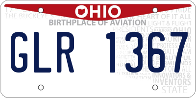 OH license plate GLR1367