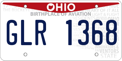 OH license plate GLR1368