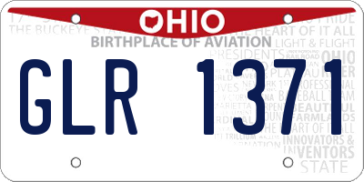 OH license plate GLR1371