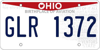 OH license plate GLR1372