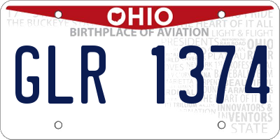 OH license plate GLR1374
