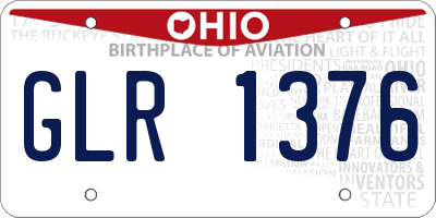 OH license plate GLR1376