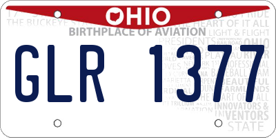 OH license plate GLR1377