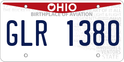 OH license plate GLR1380