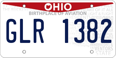 OH license plate GLR1382