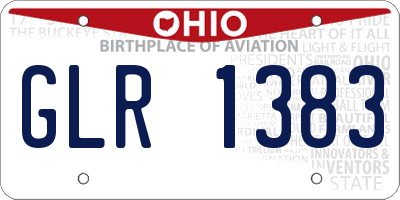 OH license plate GLR1383