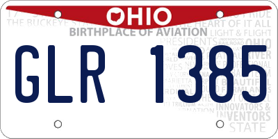 OH license plate GLR1385