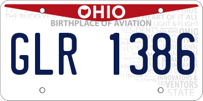 OH license plate GLR1386