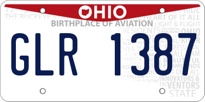 OH license plate GLR1387