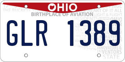 OH license plate GLR1389