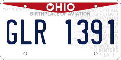 OH license plate GLR1391