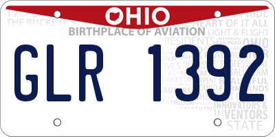 OH license plate GLR1392