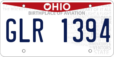 OH license plate GLR1394