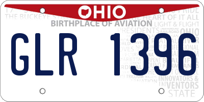OH license plate GLR1396