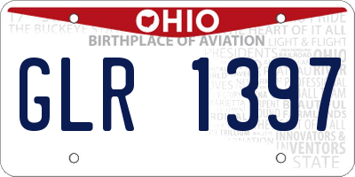 OH license plate GLR1397