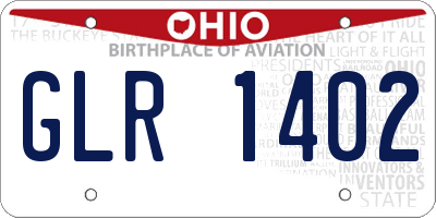 OH license plate GLR1402