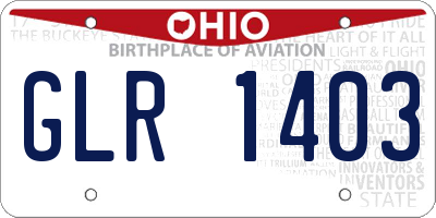 OH license plate GLR1403