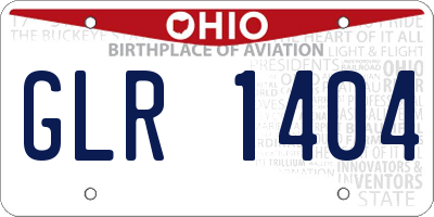 OH license plate GLR1404
