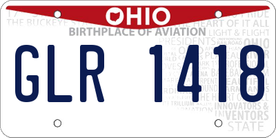 OH license plate GLR1418
