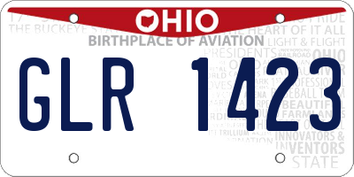 OH license plate GLR1423