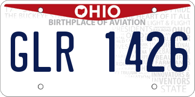 OH license plate GLR1426