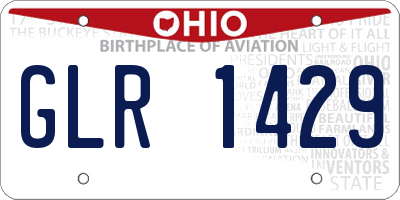 OH license plate GLR1429