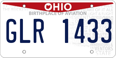OH license plate GLR1433