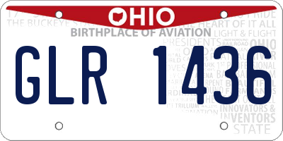 OH license plate GLR1436