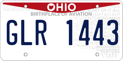 OH license plate GLR1443