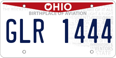 OH license plate GLR1444