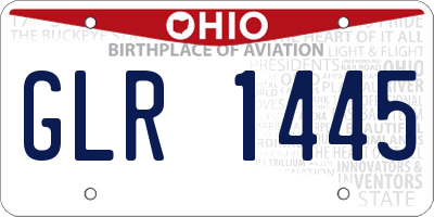 OH license plate GLR1445