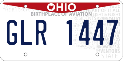OH license plate GLR1447