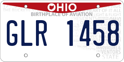 OH license plate GLR1458